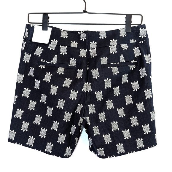 NWT LOFT | Turtle Print Riviera Shorts Navy Blue & White 6" Inseam | Size 0* - Picture 3 of 13